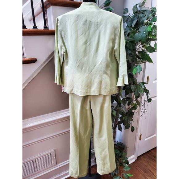 Coldwater Creek Women's Green Single Breasted Blazer, Top & Pant 3 Pcs Suit 8 - Picture 8 of 16